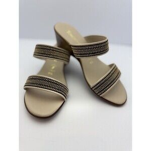 Toscanella Mimma Sandals Womens 6.5 Double Band Slip On Wedge Made in Italy